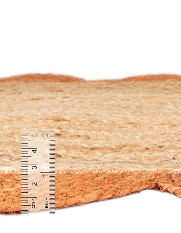 Detail image of 2' x 4' 1  Hand Scallop Braided Jute Runner Rug