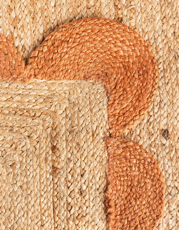 Detail image of 2' x 4' 1  Hand Scallop Braided Jute Runner Rug