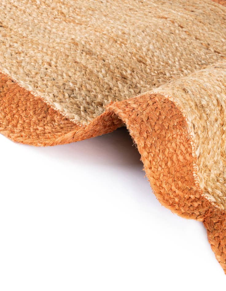 Detail image of 2' 7 x 12' Handmade Scallop Braided Jute Runner Rug