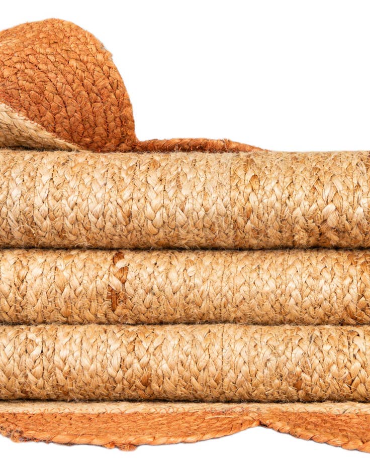 Detail image of 2' x 4' 1  Hand Scallop Braided Jute Runner Rug