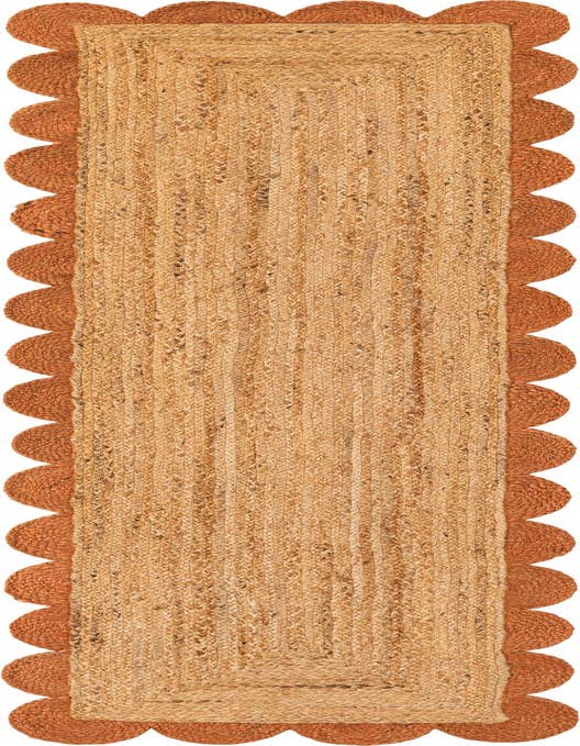 Detail image of 2' x 8'  Hand Scallop Braided Jute Runner Rug