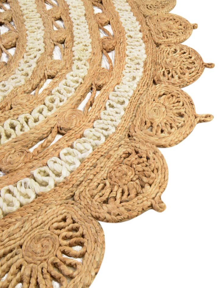 Detail image of 7' 10 x 10' Handmade Braided Jute Oval Rug