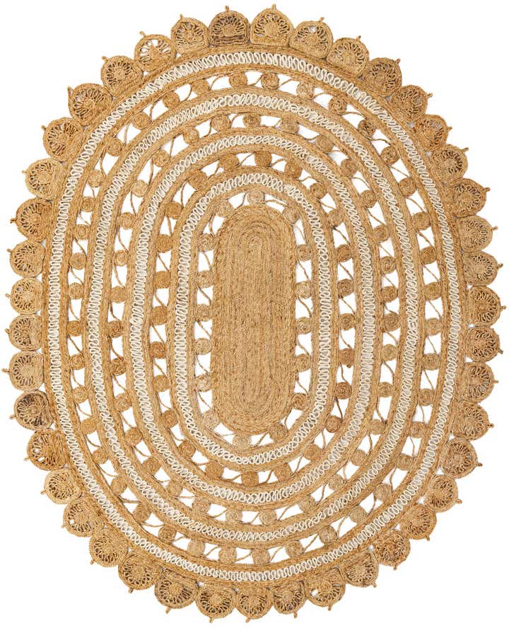 7' 10 x 10' Handmade Braided Jute Oval Rug