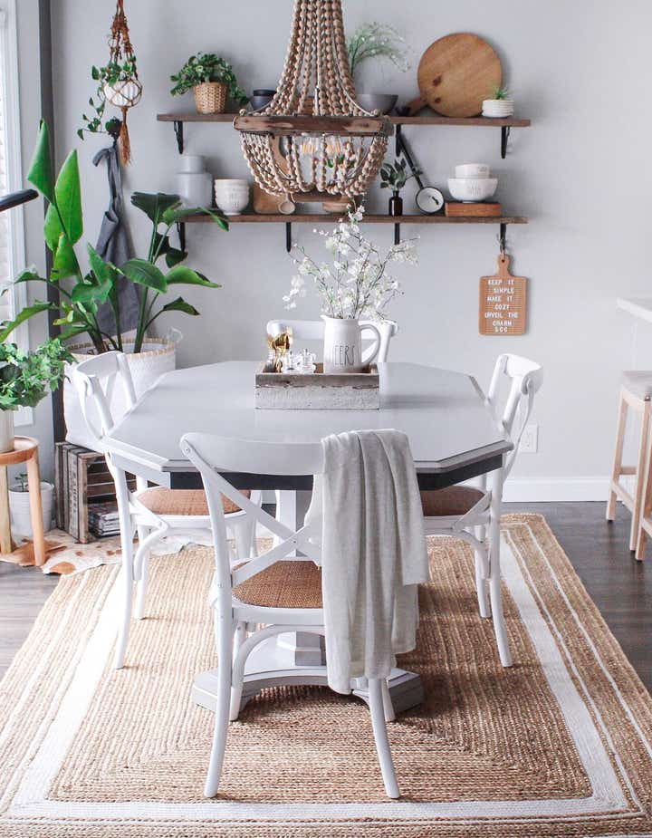 Custom Natural and White Handmade Braided Jute Rug