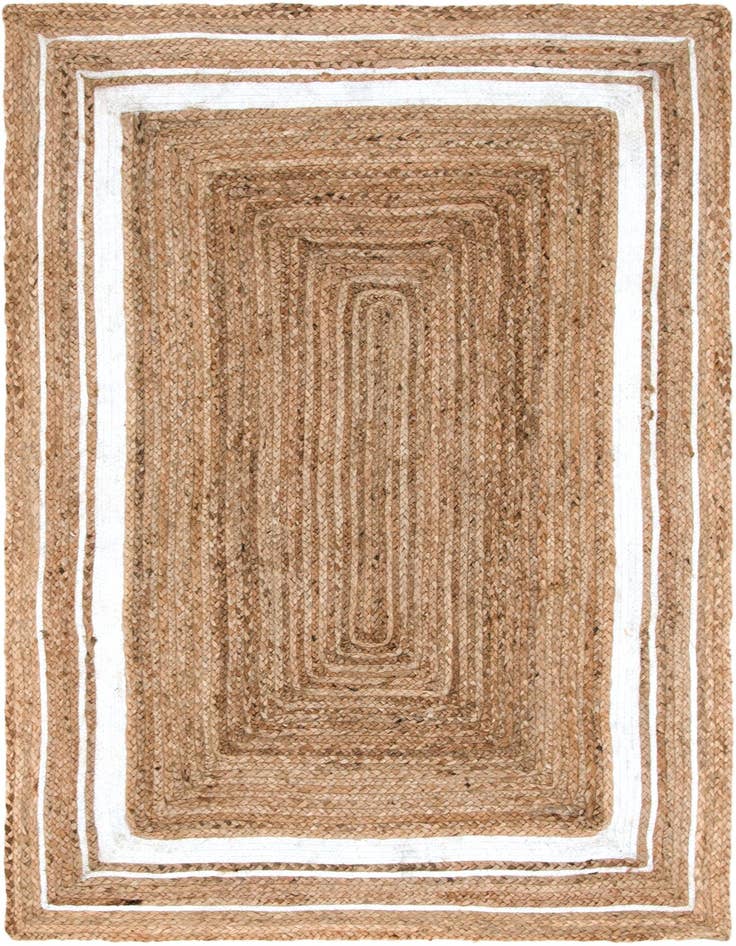 Detail image of 4' 1 x 6' 1  Hand Braided Jute Rug