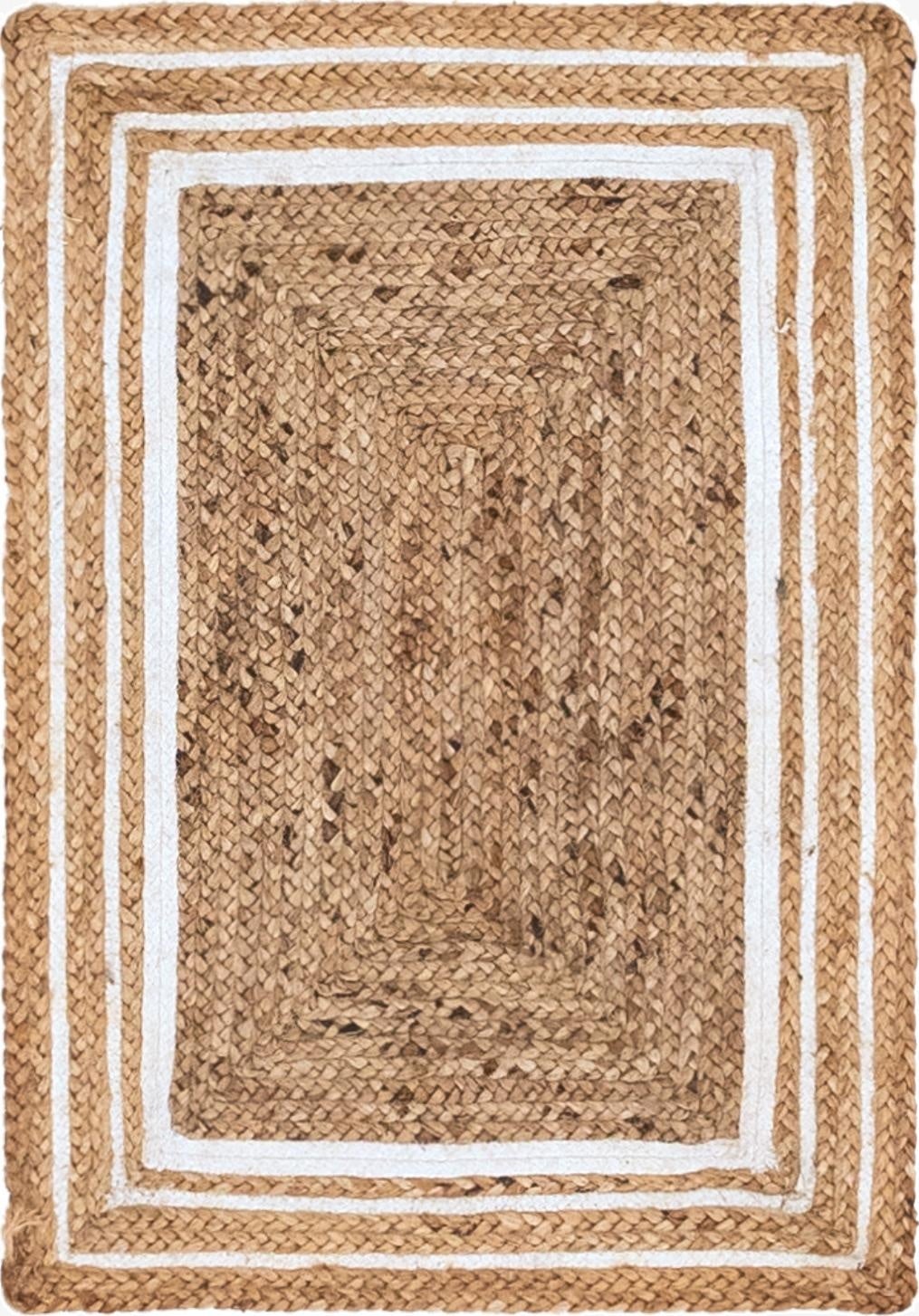 2' x 3' 1  Hand Braided Jute Rug
