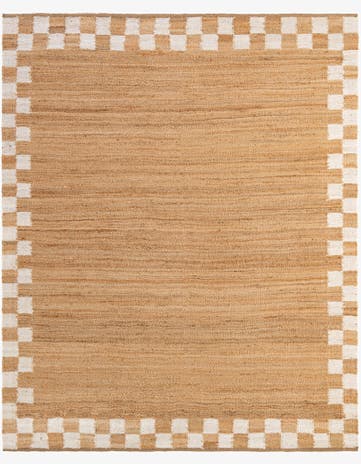 Natural and White Hand Woven Laurel Handwoven Jute Rug