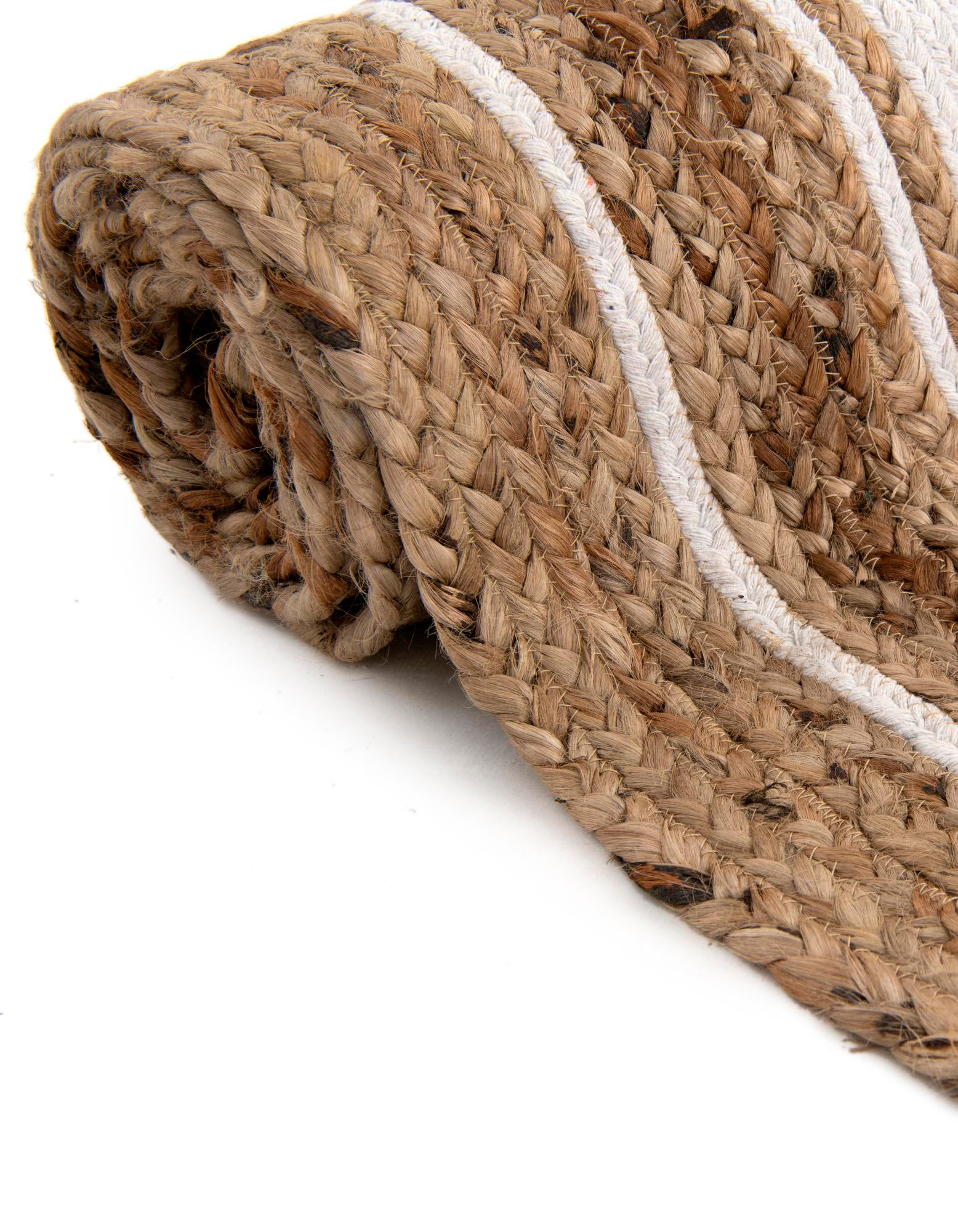 8' x 8' Handmade Braided Jute Round Rug