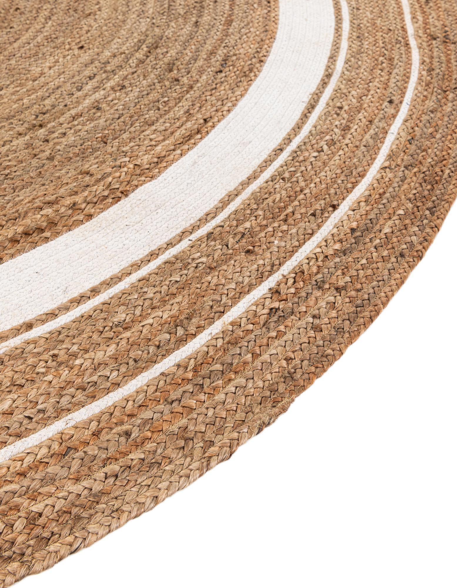 8' x 8' Handmade Braided Jute Round Rug