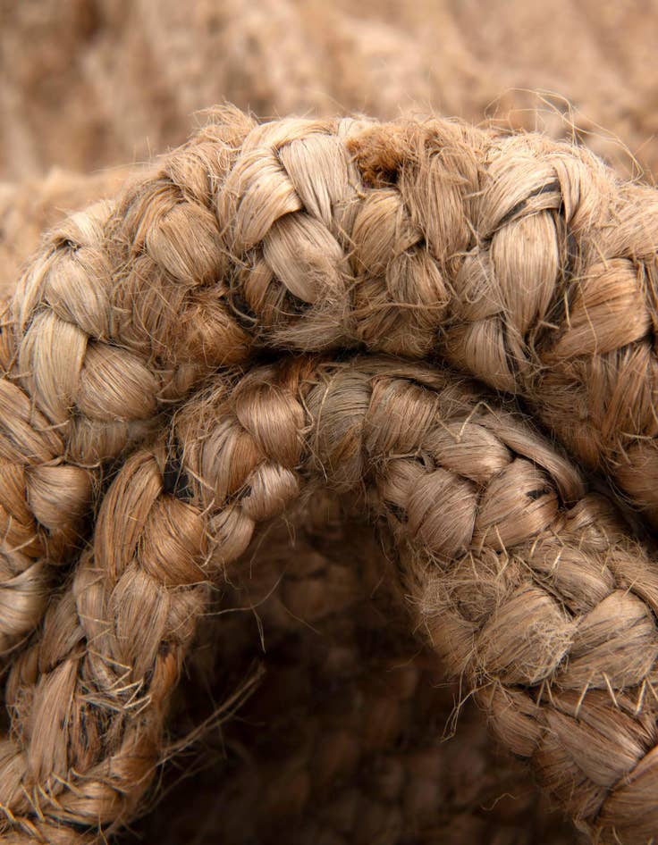 Detail image of 8' x 8'  Hand Braided Jute Round Rug