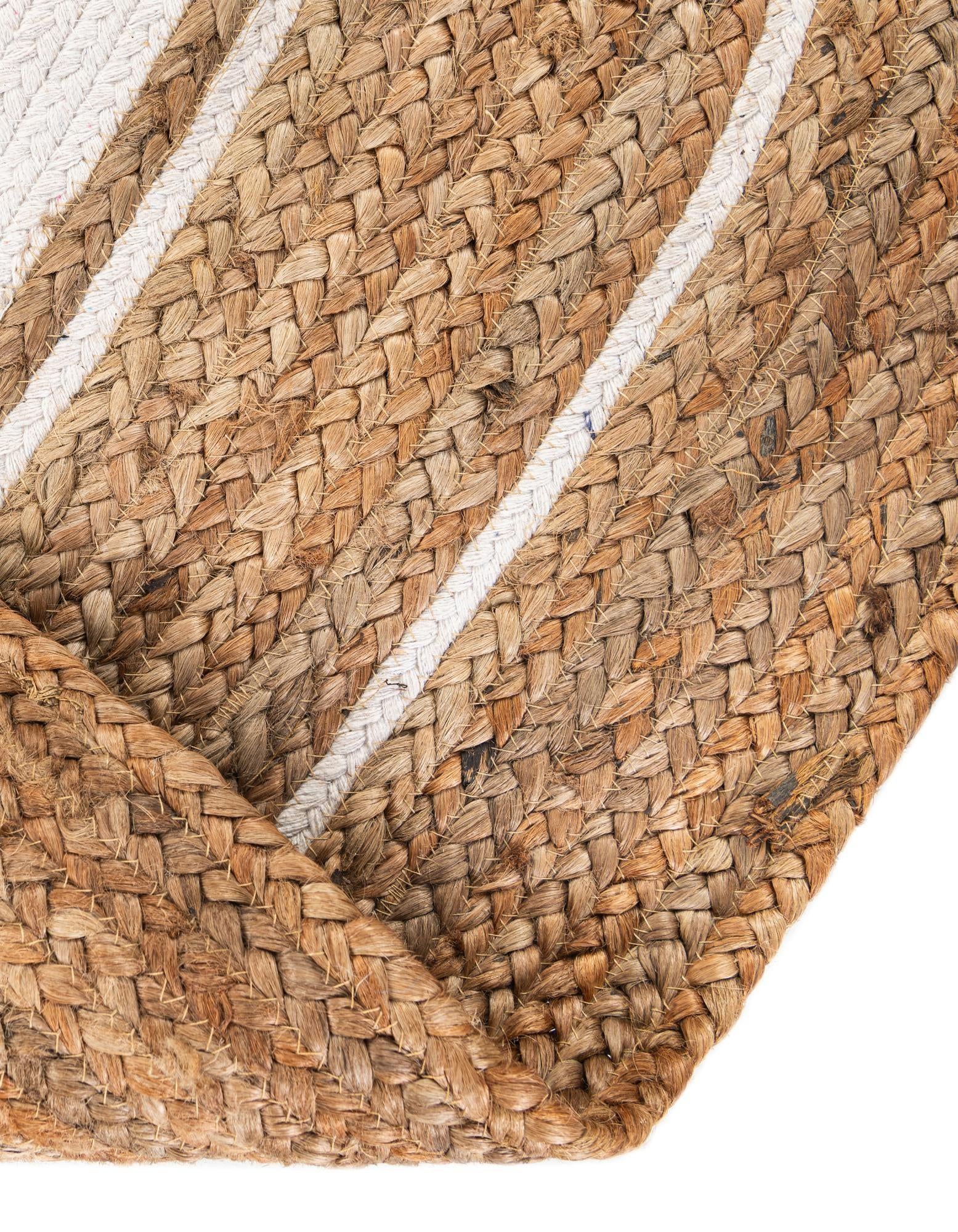 8' x 8' Handmade Braided Jute Round Rug