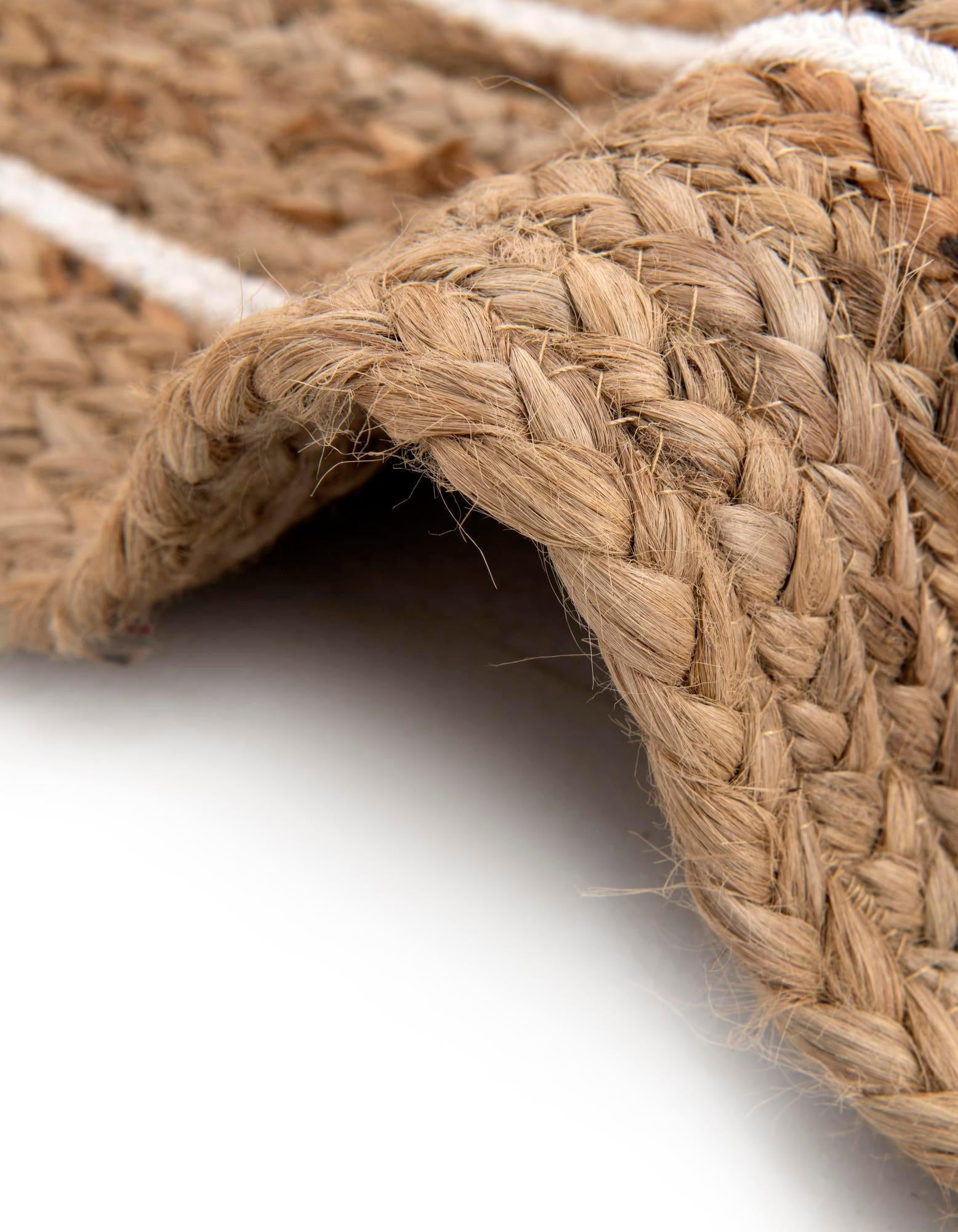 8' x 8' Handmade Braided Jute Round Rug