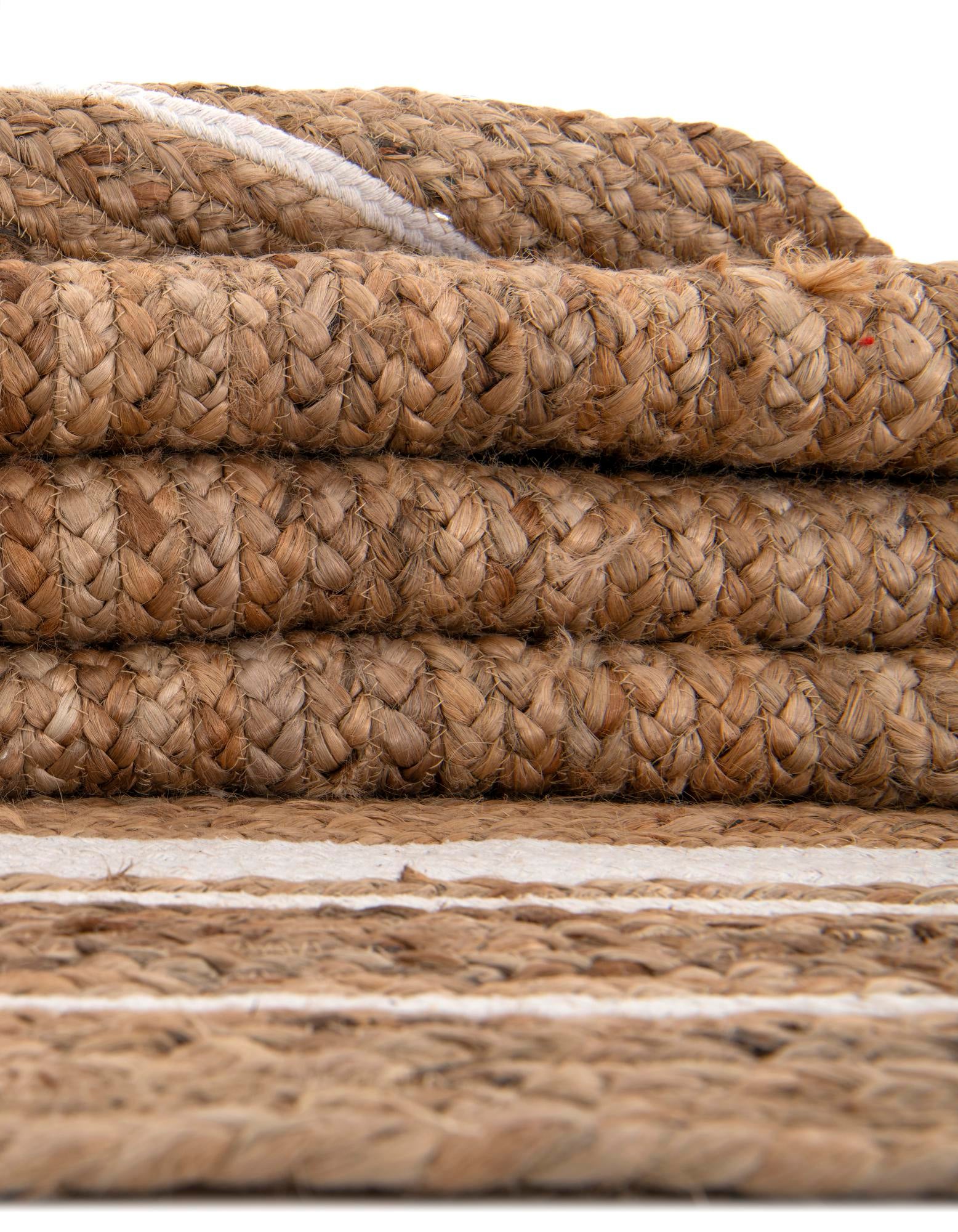 8' x 8' Handmade Braided Jute Round Rug