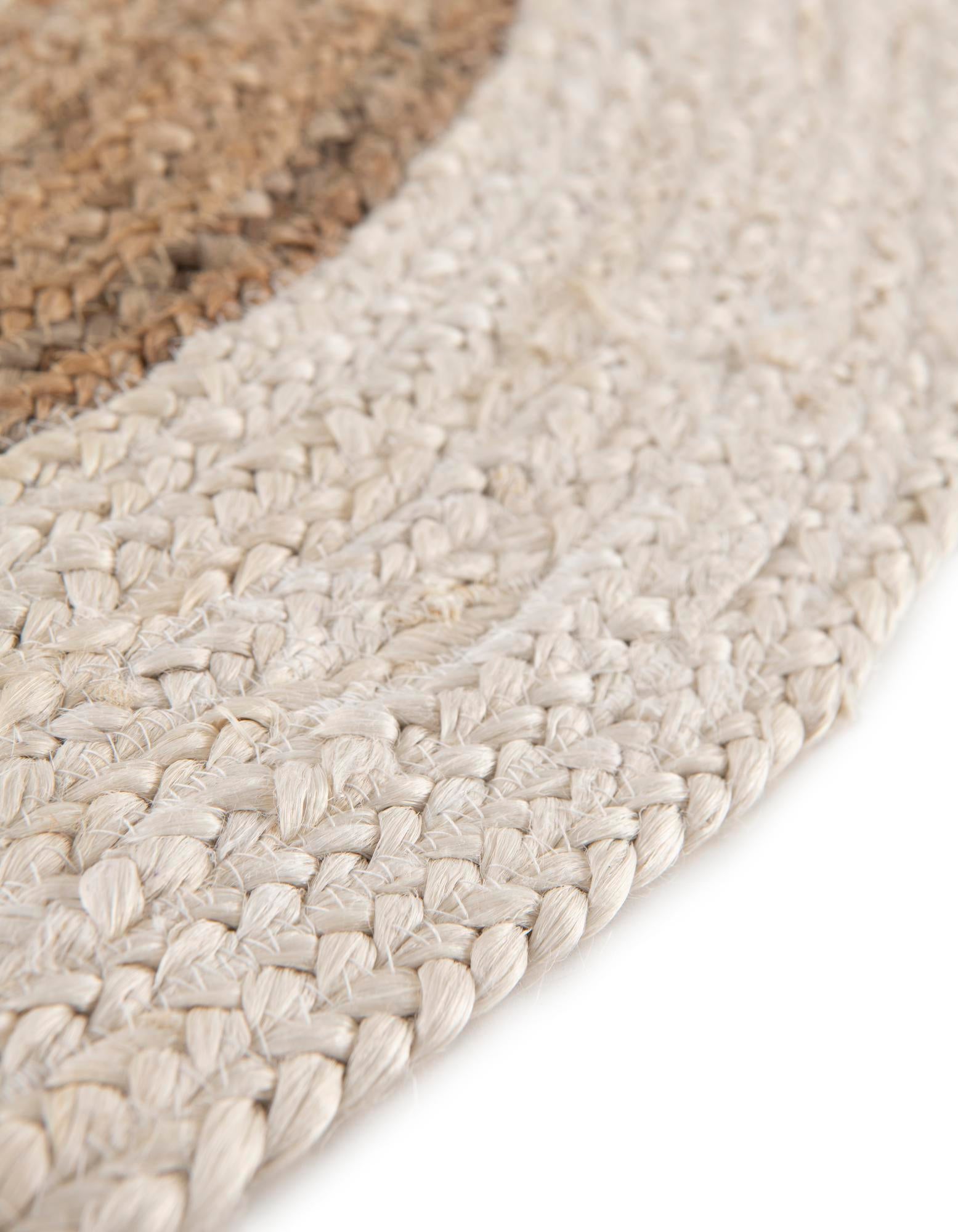3' 3 x 3' 3 Handmade Braided Jute Round Rug