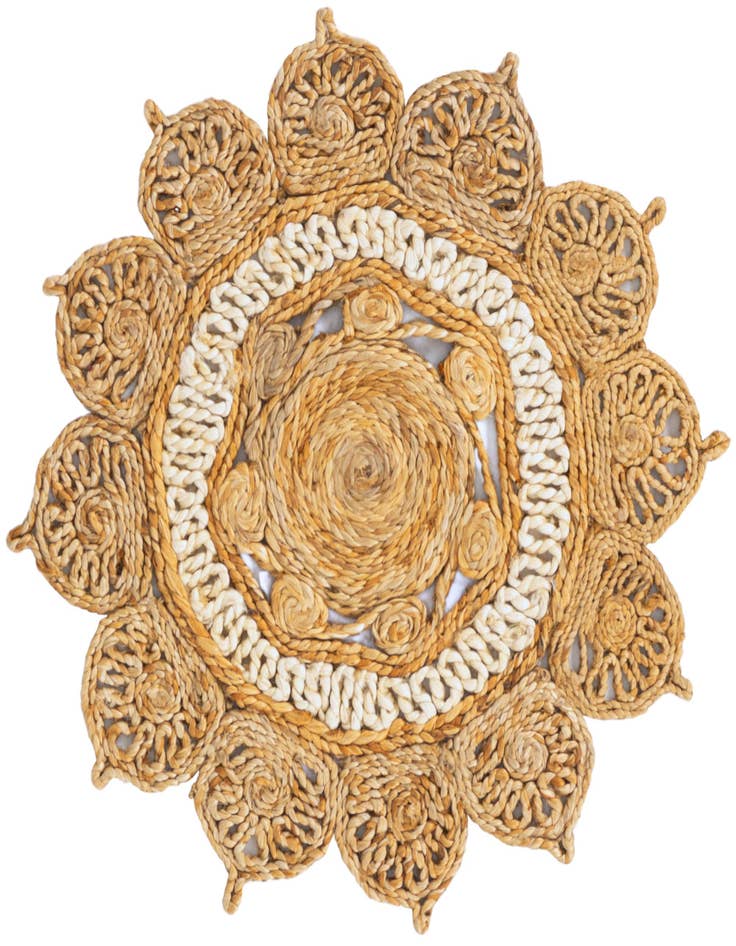 Detail image of 2' x 2'  Hand Braided Jute Round Rug