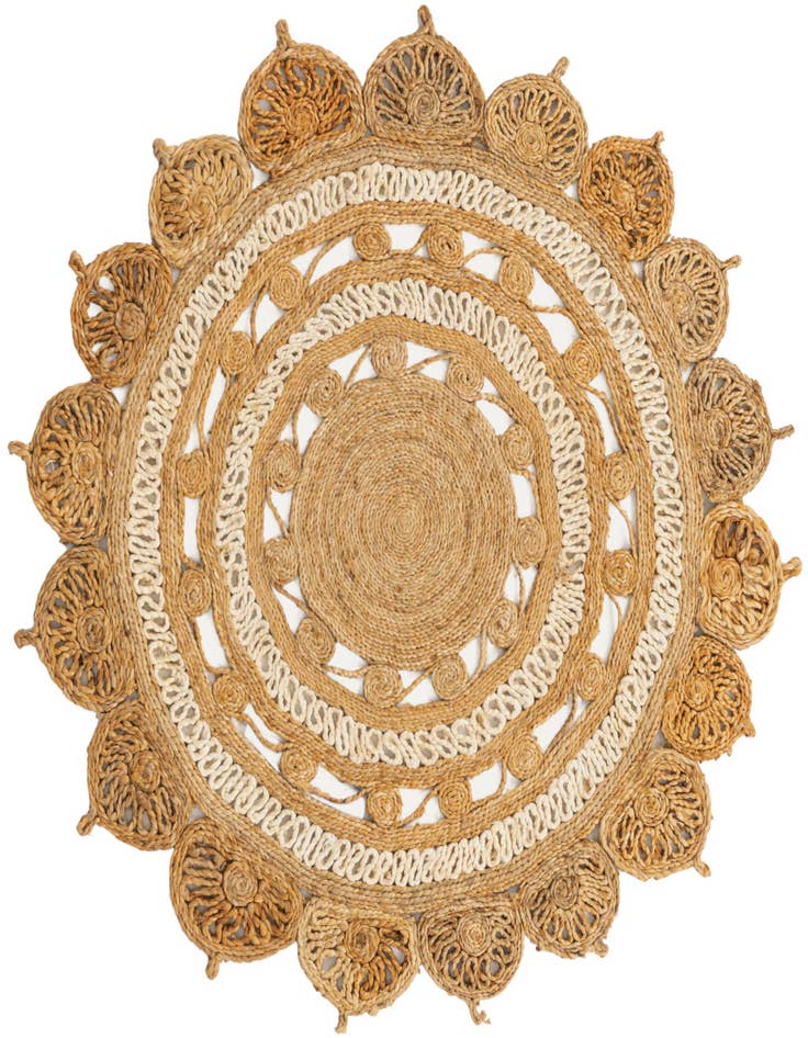 Detail image of 4' 1 x 4' 1  Hand Braided Jute Round Rug