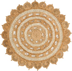 155cm x 155cm Hand Braided Jute Round Rug Image