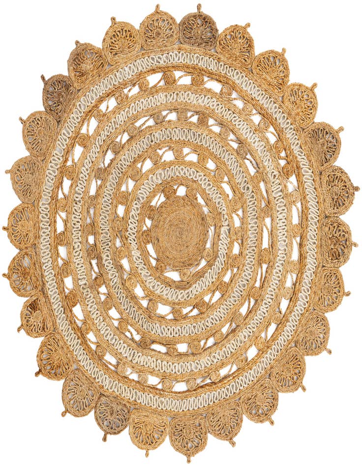 Detail image of 6' 1 x 6' 1  Hand Braided Jute Round Rug