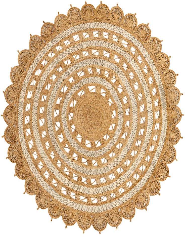 Detail image of 7' 10 x 7' 10  Hand Braided Jute Round Rug