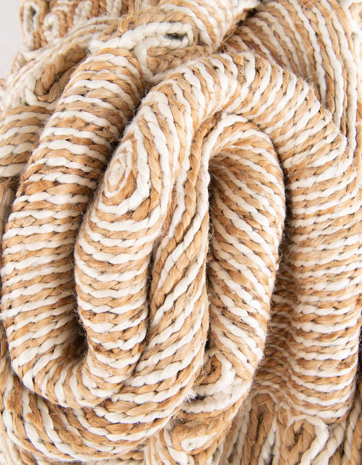 Detail image of 3' 1 x 3' 1 Handmade Braided Jute Round Rug