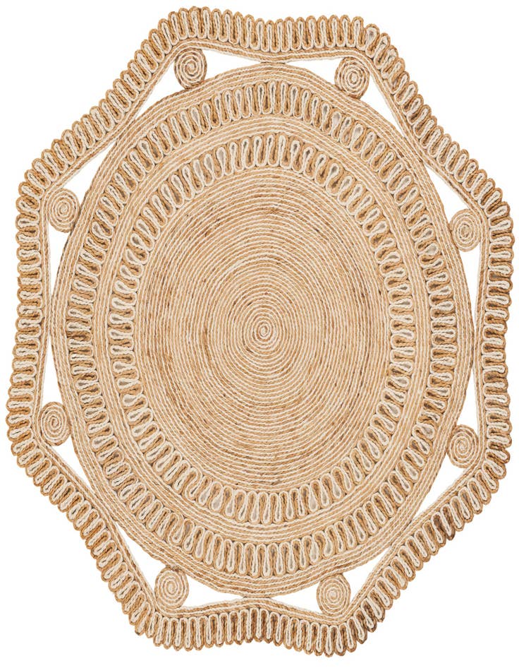 Detail image of 5' 1 x 5' 1  Hand Braided Jute Round Rug
