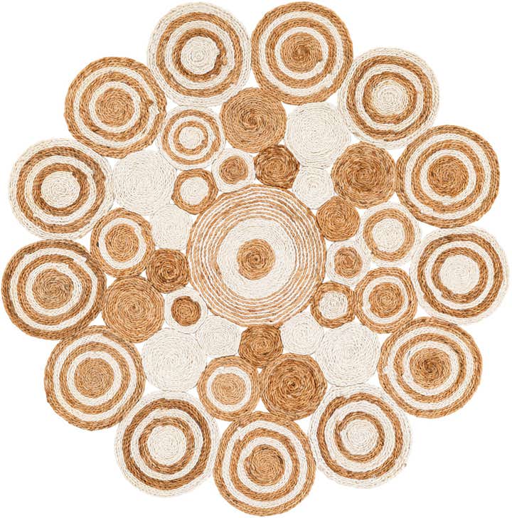 4' 1 x 4' 1 Handmade Braided Jute Round Rug