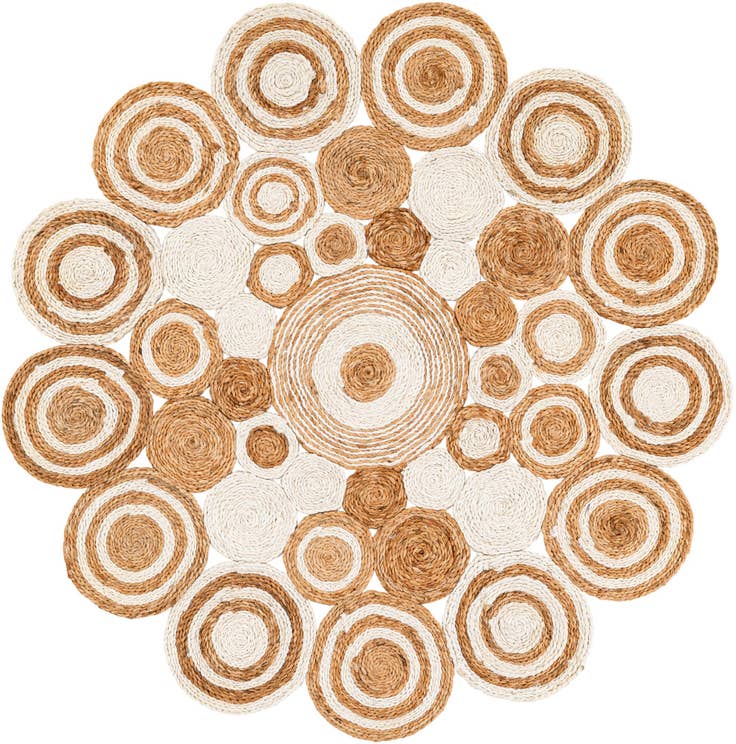 Detail image of 4' 1 x 4' 1 Handmade Braided Jute Round Rug