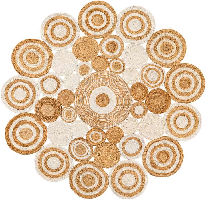 6' 1 x 6' 1 Handmade Braided Jute Round Rug
