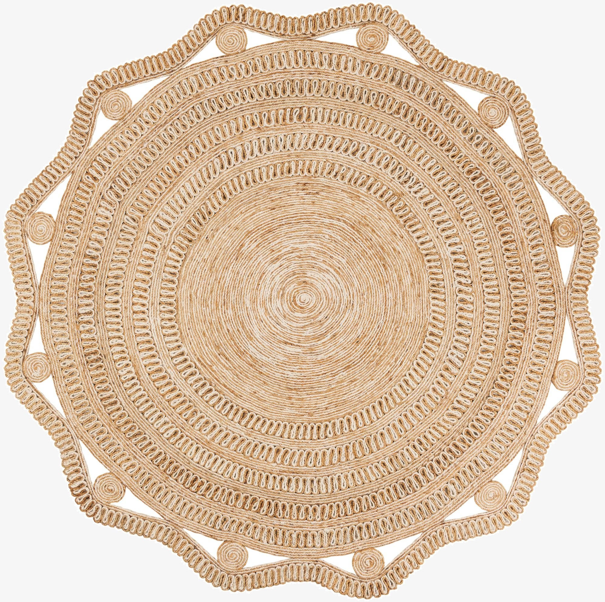 Primary image 7' 10 x 7' 10  Hand Braided Jute Round Rug