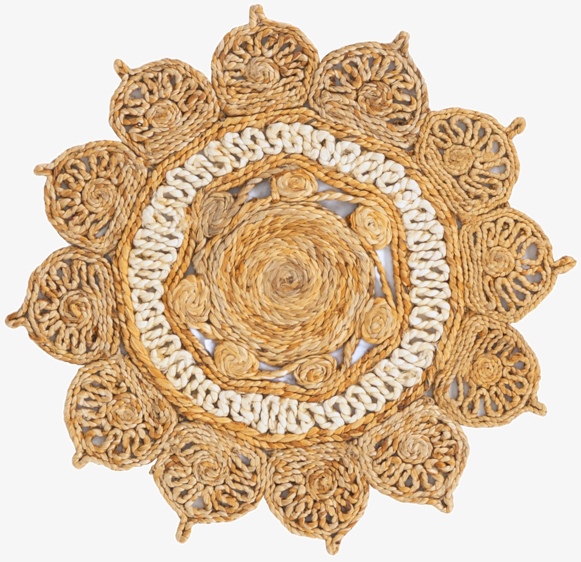 60cm x 60cm  Hand Braided Jute Round Alfombra