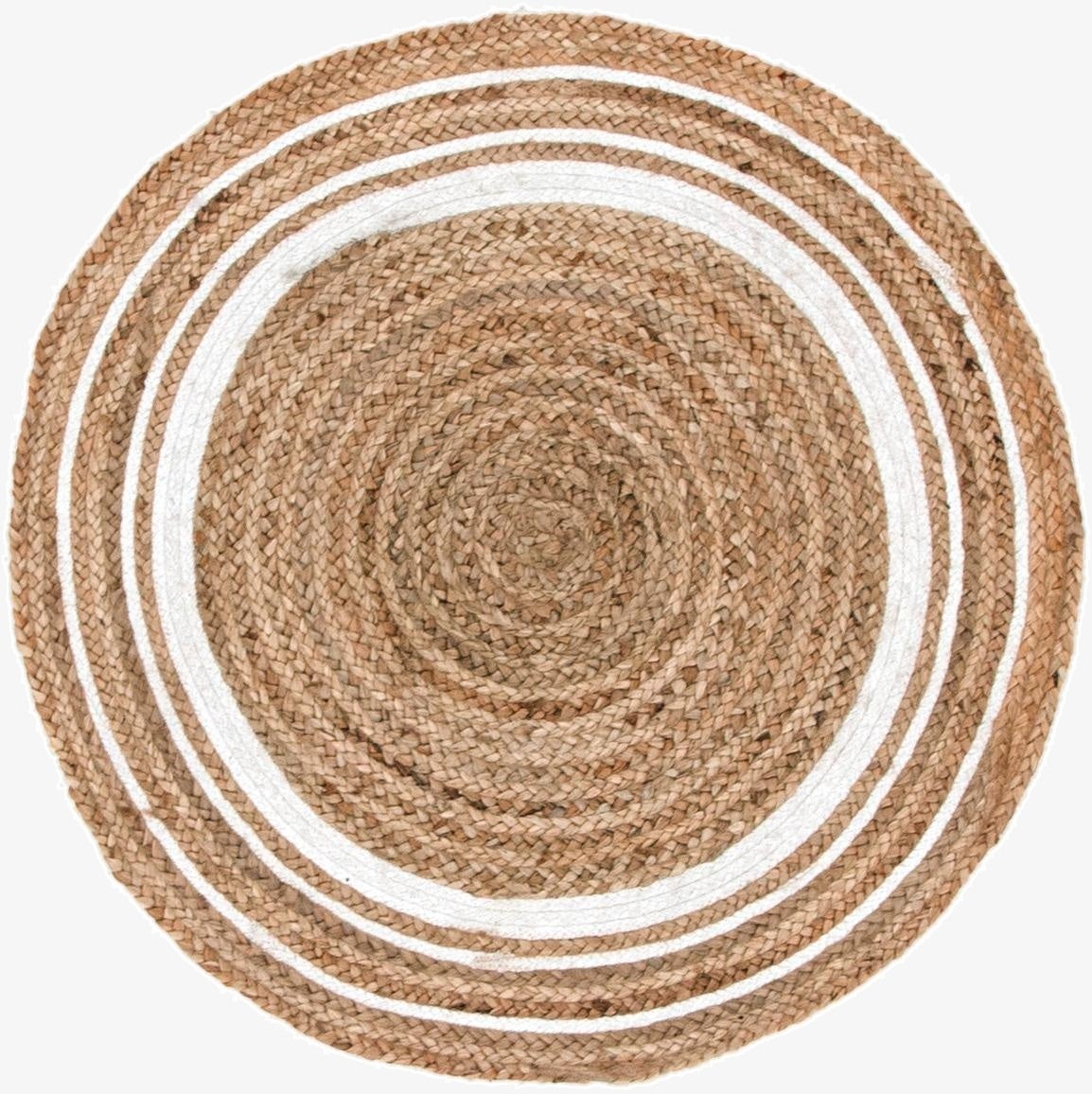 3' 3 x 3' 3  Hand Braided Jute Round Rug