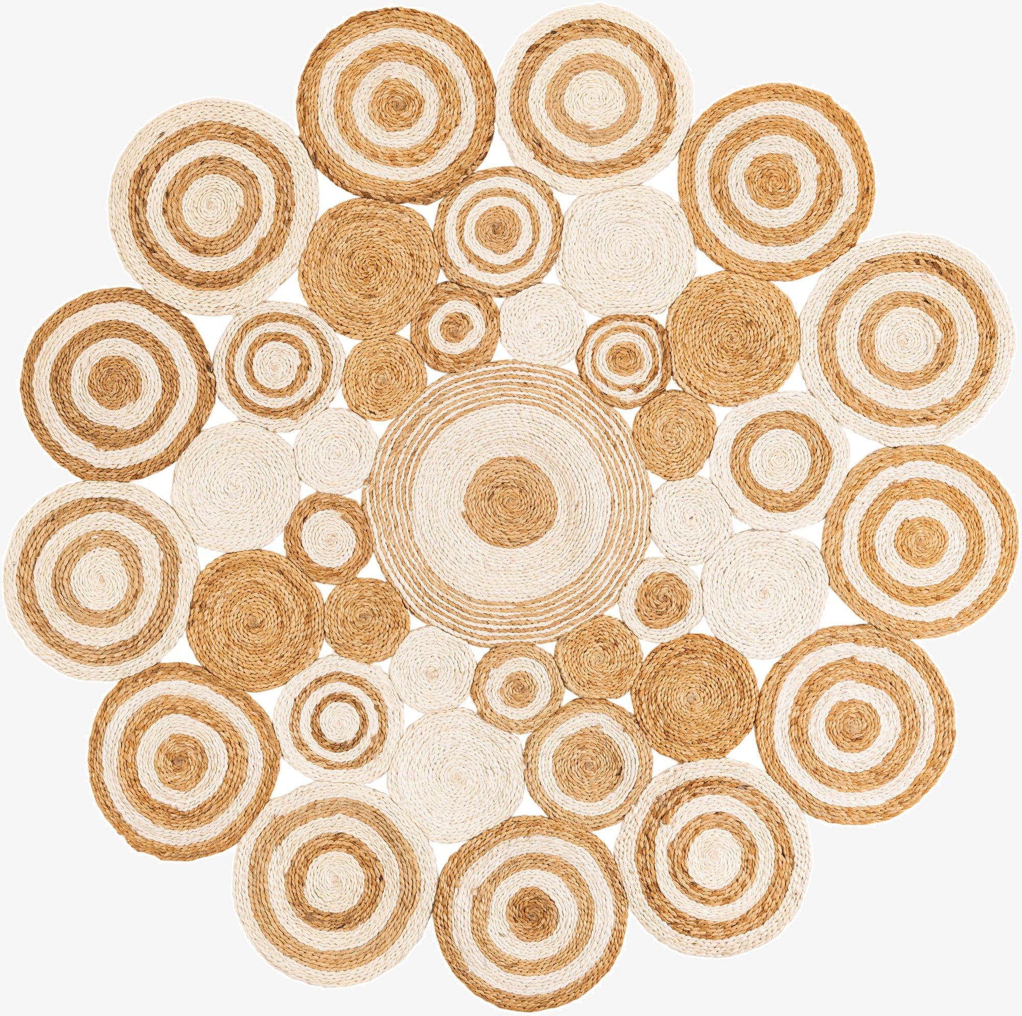 5' 1 x 5' 1  Hand Braided Jute Round Rug