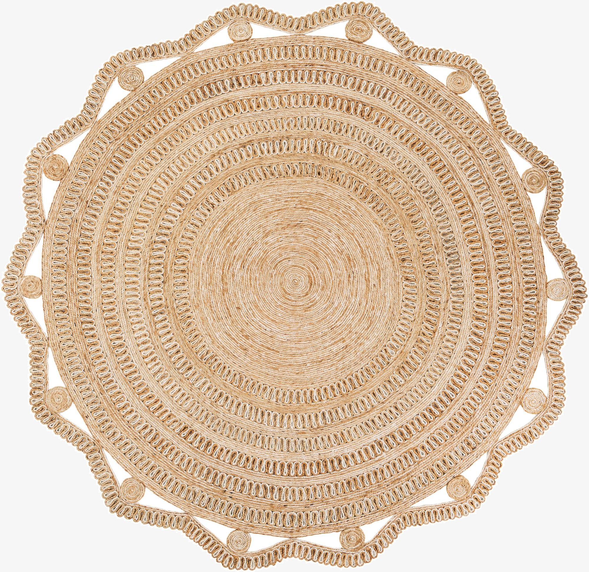 10' x 10'  Hand Braided Jute Round Rug