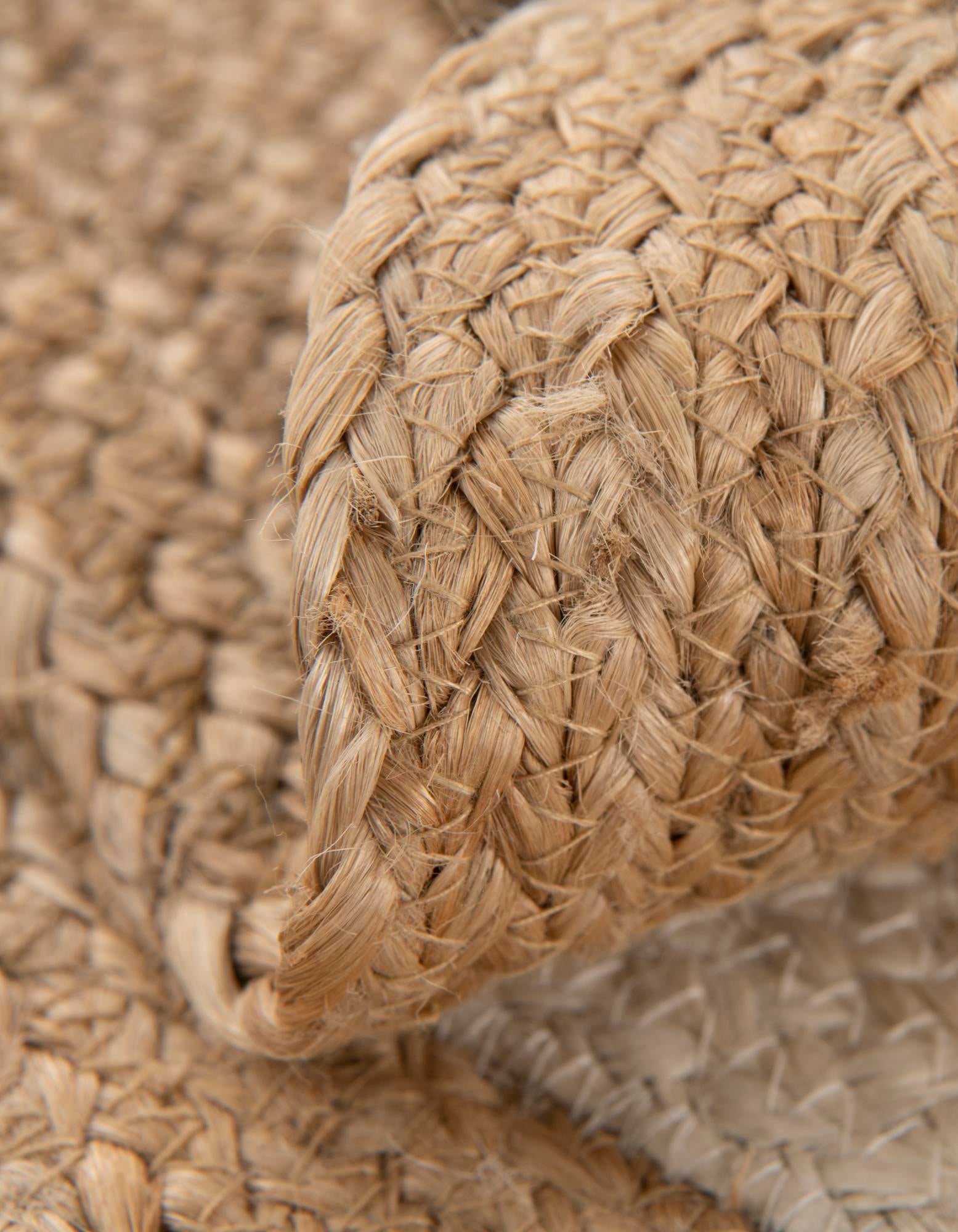 7' 10 x 7' 10 Hand Braided Kids Braided Jute Round Rug