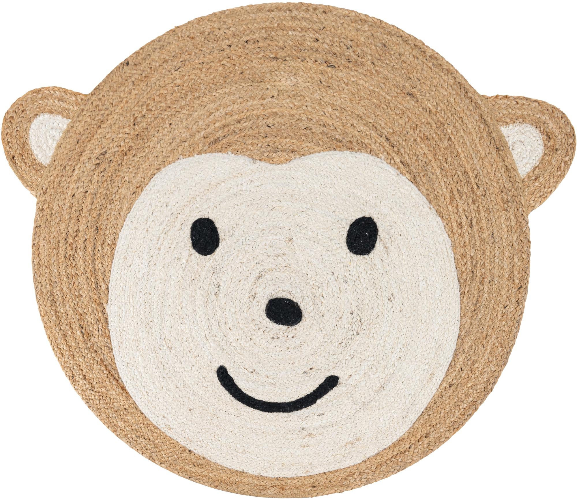 3' 1 x 3' 1 Hand Braided Kids Braided Jute Round Rug
