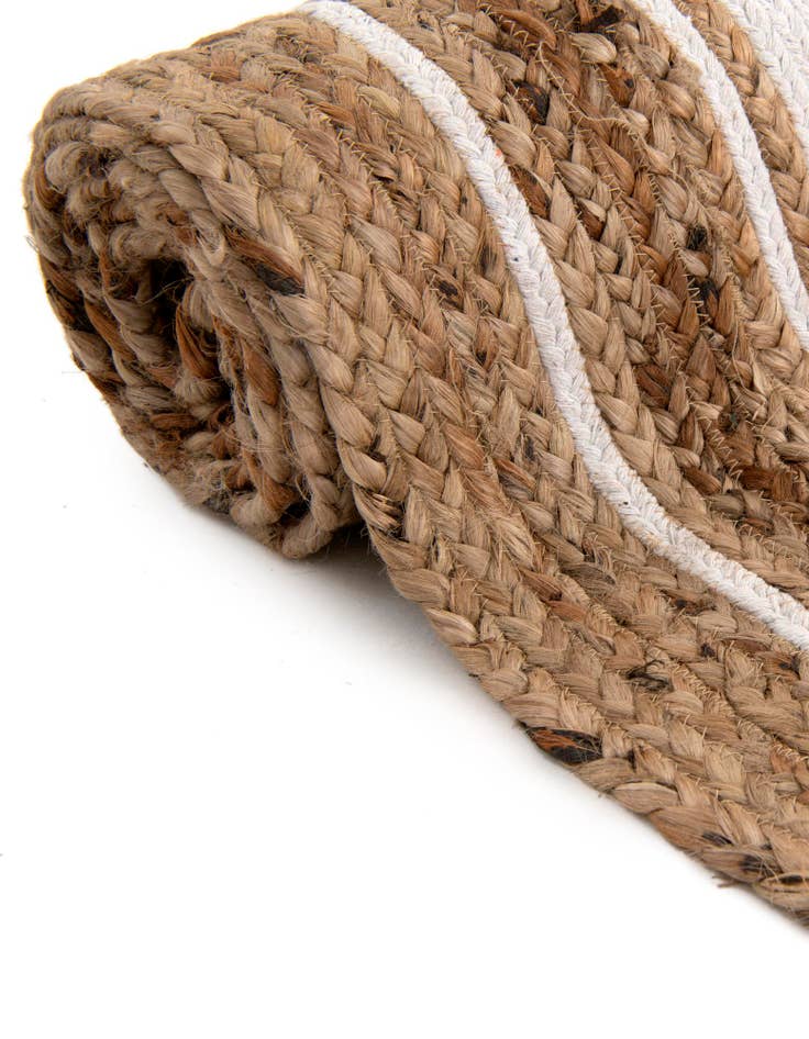 Detail image of 2' 2 x 5'  Hand Braided Jute Runner Rug