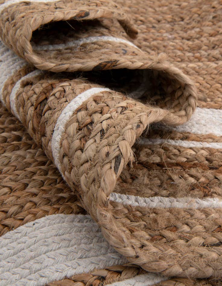 Detail image of 2' 2 x 5'  Hand Braided Jute Runner Rug