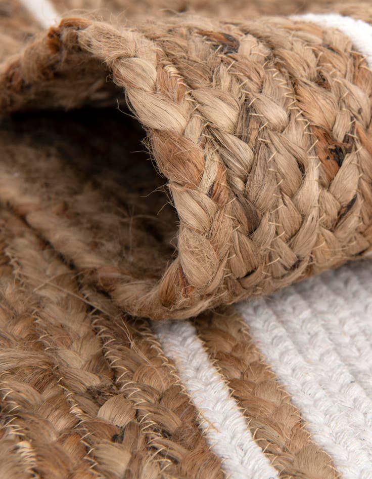 Detail image of 2' 2 x 5'  Hand Braided Jute Runner Rug