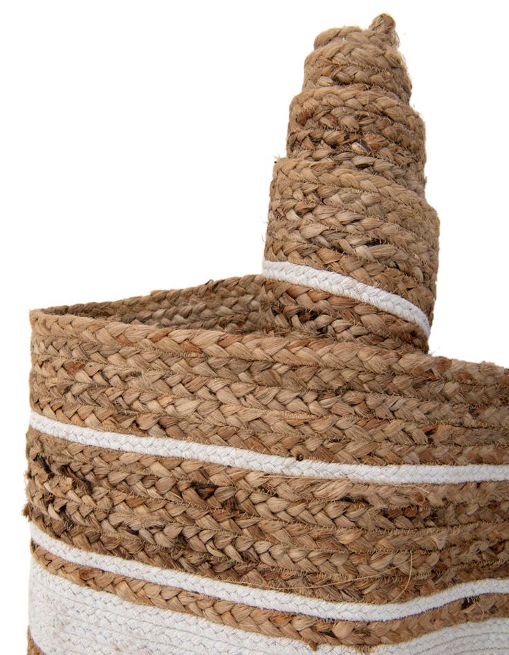 Detail image of 2' 2 x 5'  Hand Braided Jute Runner Rug