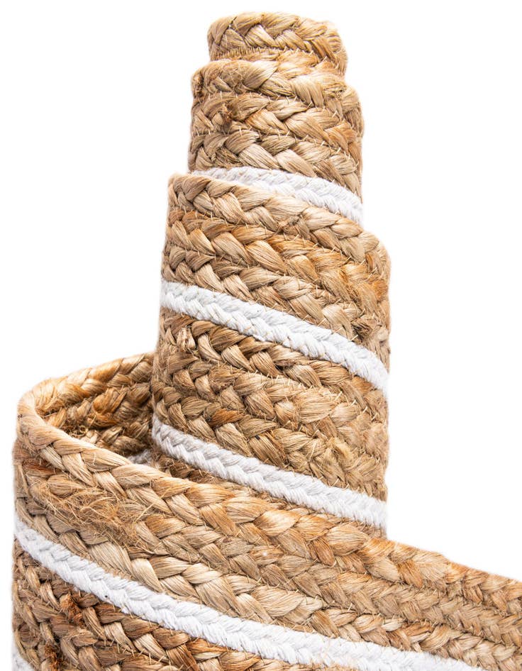 Detail image of 2' 6 x 6' 1  Hand Braided Jute Runner Rug