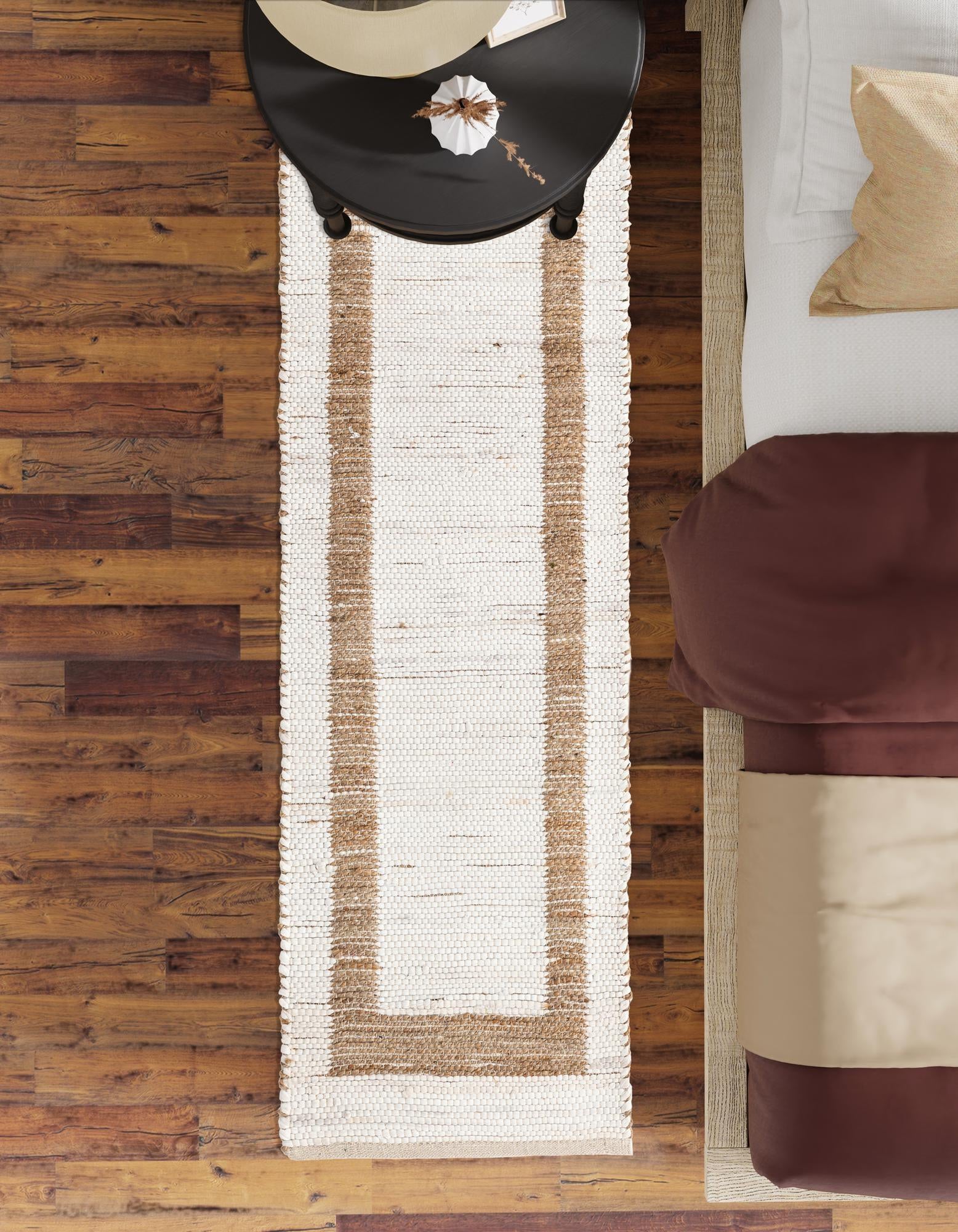 2' 7 x 10' Hand Woven Chindi Jute Runner Rug