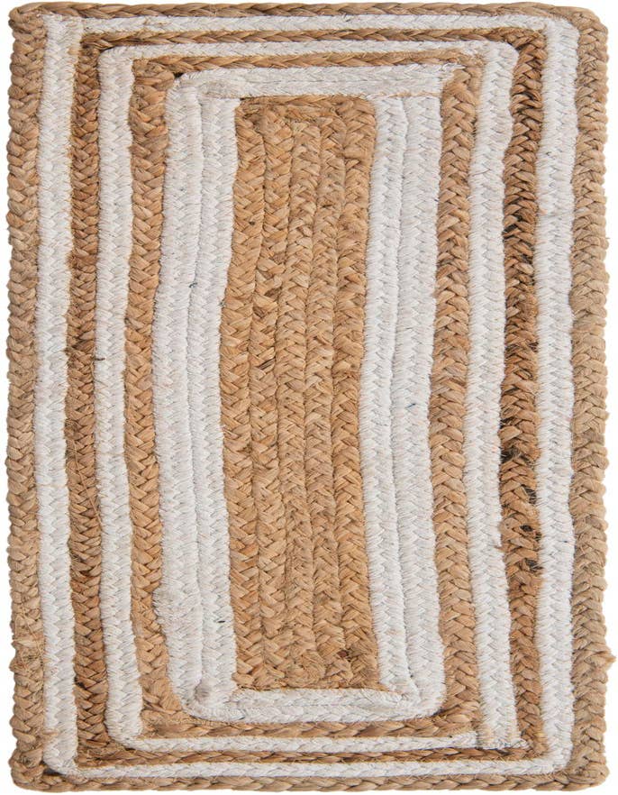 Detail image of 0' 9 x 2' 6  Hand Woven Braided Jute Stair Rug