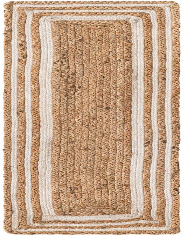 Detail image of 1' 2 x 4' 1  Hand Braided Jute Table Runner Rug