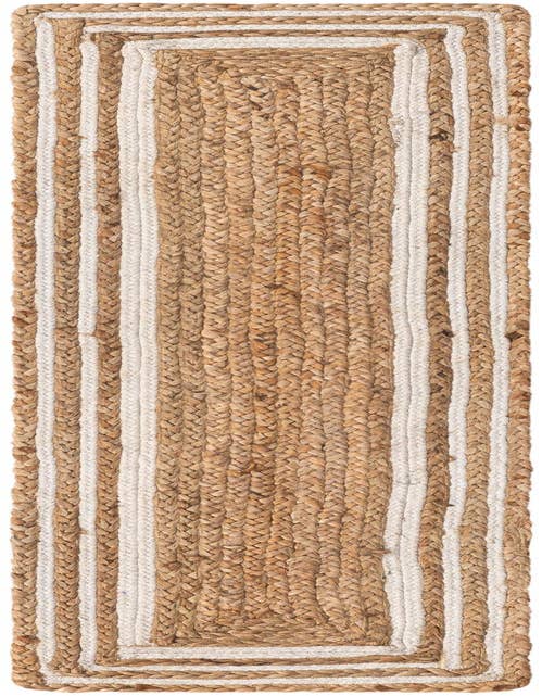 Detail image of 1' 2 x 5' 1  Hand Braided Jute Table Runner Rug