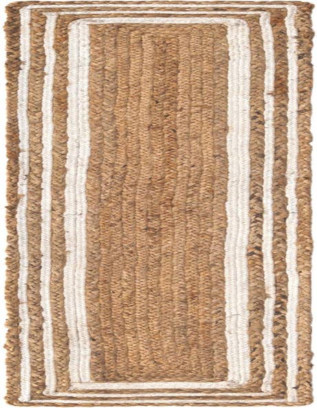 Detail image of 1' 2 x 6' 1  Hand Braided Jute Table Runner Rug