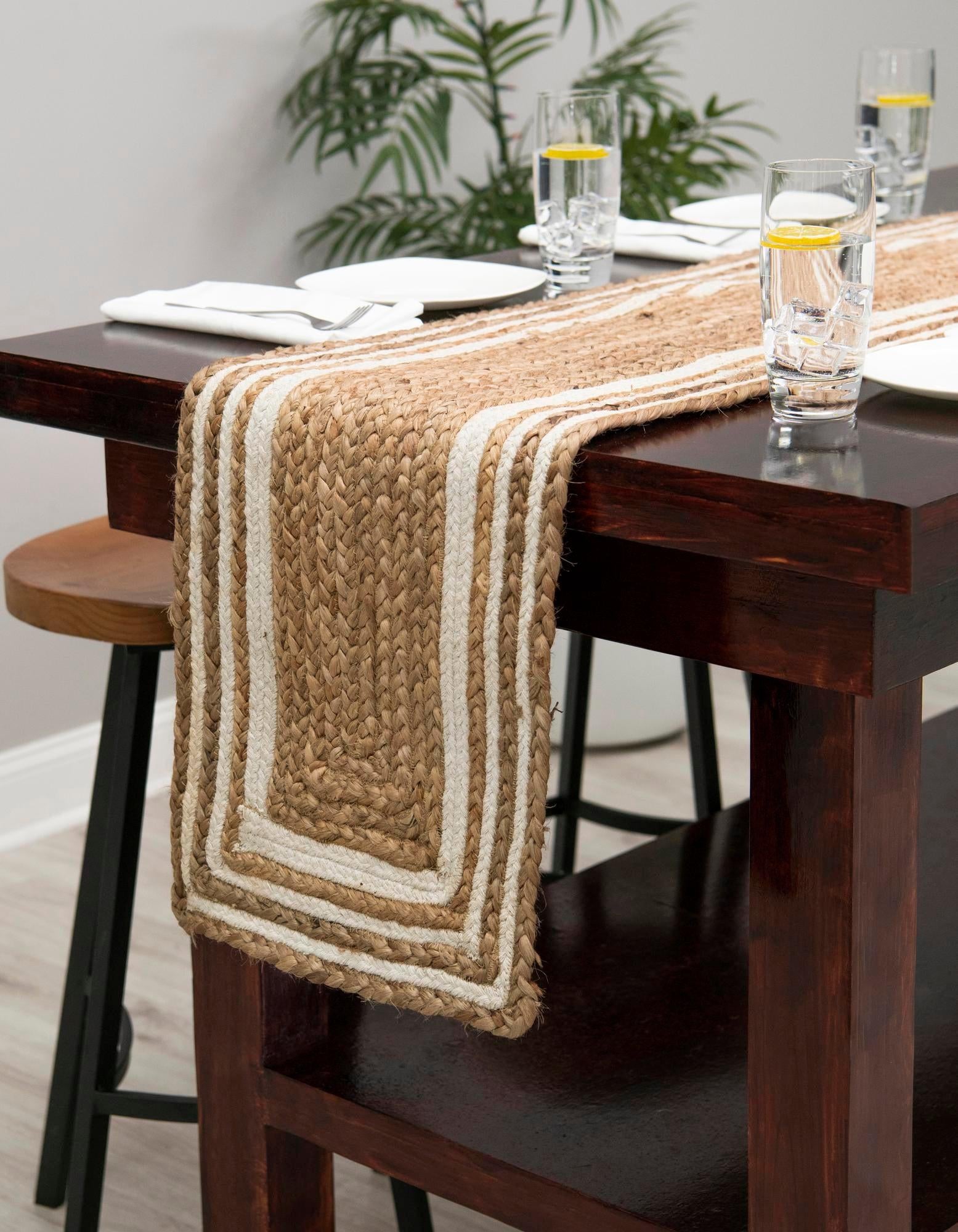 1' 2 x 5' 1 Handmade Braided Jute Table Runner Rug