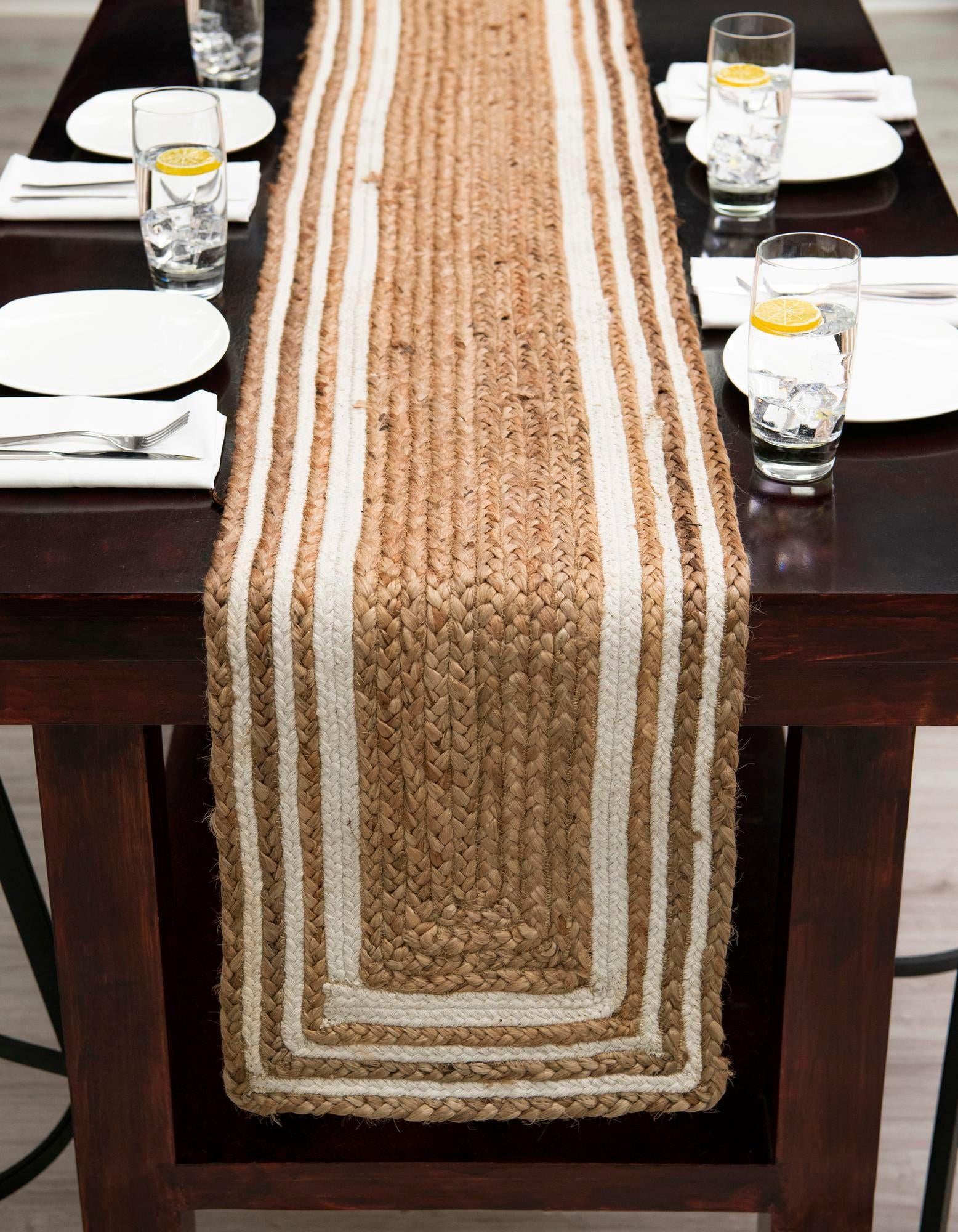1' 2 x 5' 1 Handmade Braided Jute Table Runner Rug