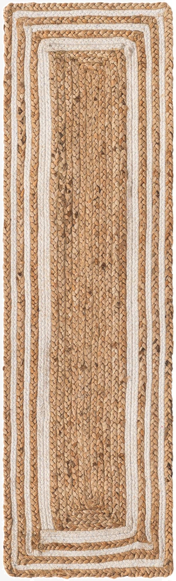 1' 2 x 4' 1  Hand Braided Jute Table Runner Rug