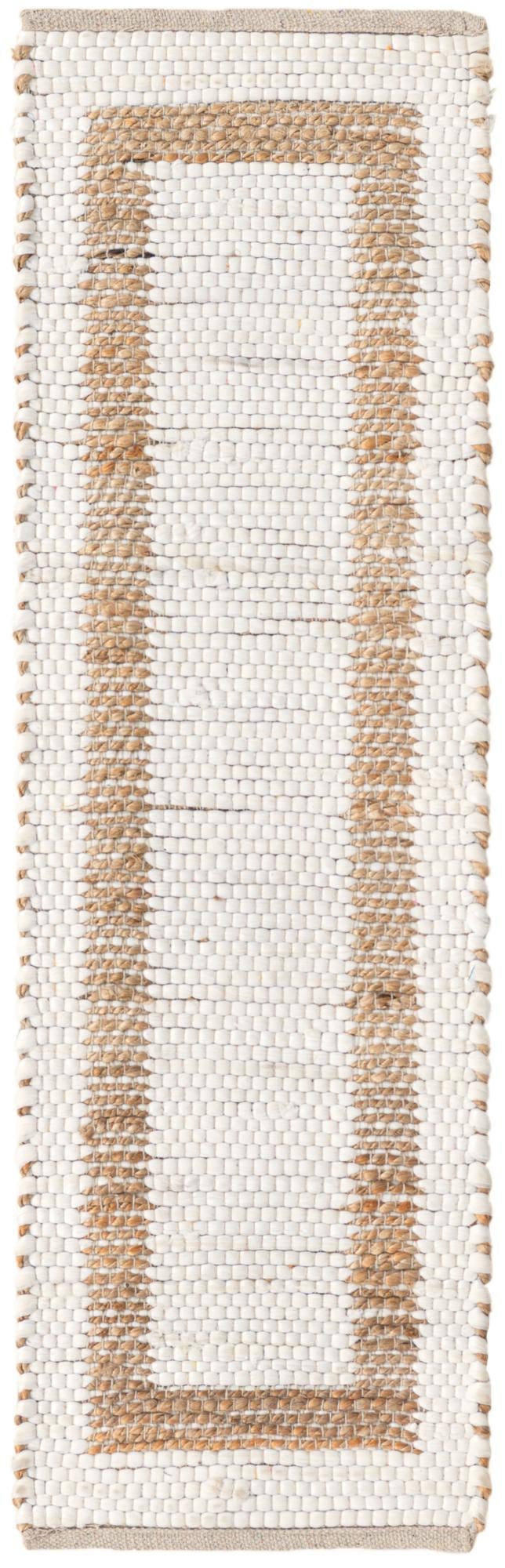 1' 2 x 4' 1 Hand Woven Chindi Jute Table Runner Rug
