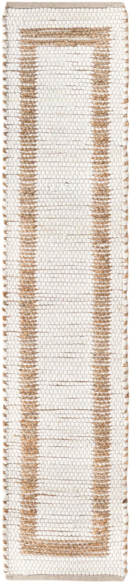 1' 2 x 6' 1 Hand Woven Chindi Jute Table Runner Rug